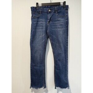 Little Prince Jeans Womens 30" Straight Leg Stretch Raw Hem Travel Concert